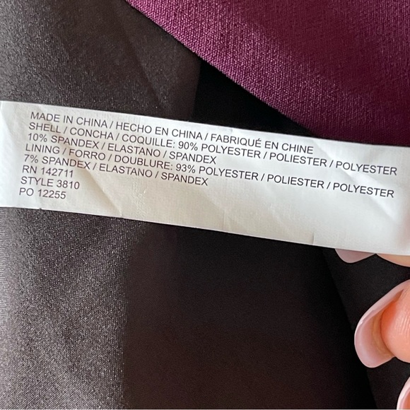 Eloquii Women’s Tie Neck Peplum Blazer Jacket Plus Size 18 Purple Fitted Suiting - Picture 8 of 11